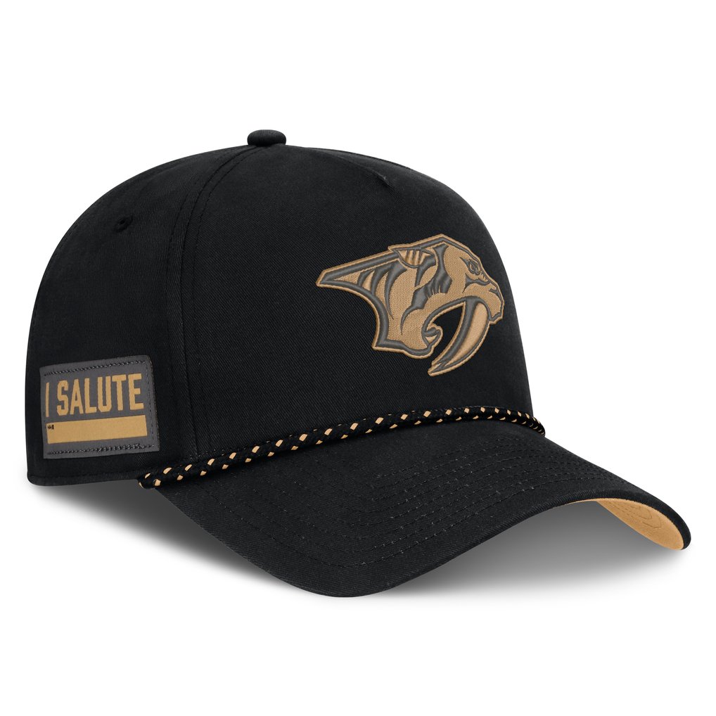  Nashville Predators Fanatics Military Appreciation Authentic Pro A-Frame Adjustable Hat - Black

